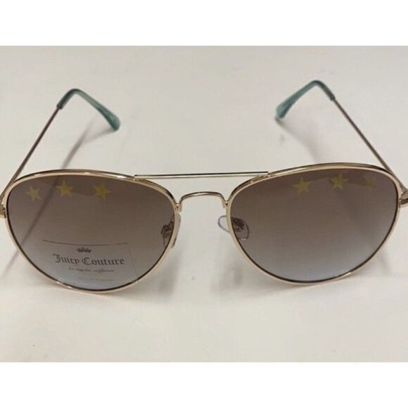 Juicy couture womens star print silver frame aviator sunglasses new - Picture 2 of 7